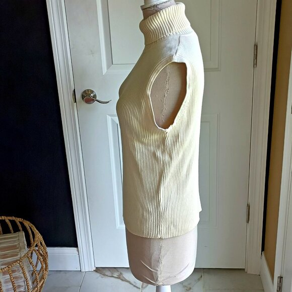 NEW! RIBBED SLEEVELESS TURTLNECK SWEATER SZ XL - Picture 2 of 4